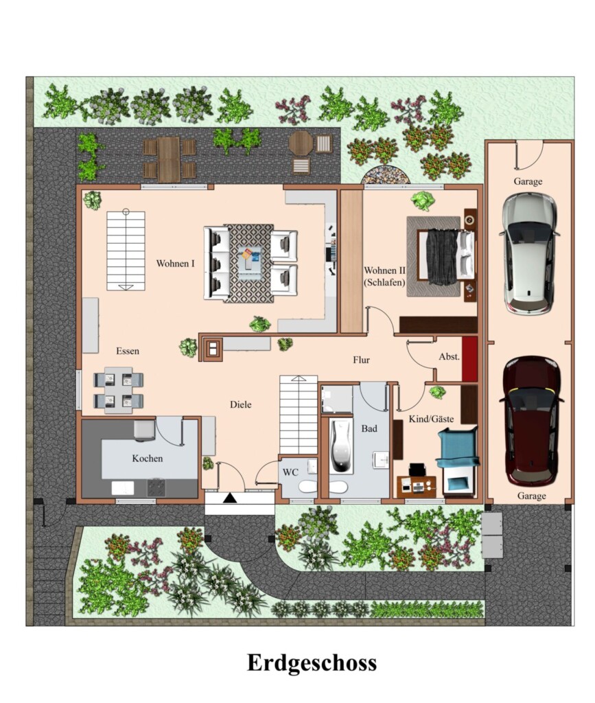 Geru00e4umiger Bungalow mit traumhaftem Su00fcd-West-Garten in Ju00fcchen u2013 Grundriss